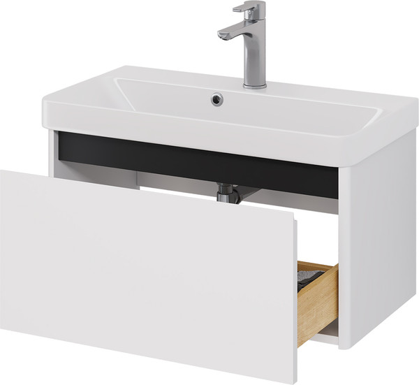 Изображение товара Тумба под умывальник Dreja Luxury 70см Подвесная 1 ящик / 99.2010 (белый матовый)