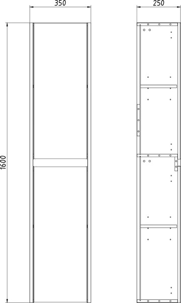 Изображение товара Шкаф-пенал для ванной Dreja Luxury 35см Универсальный / 99.2013 (белый матовый)