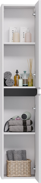 Изображение товара Шкаф-пенал для ванной Dreja Luxury 35см Универсальный / 99.2013 (белый матовый)