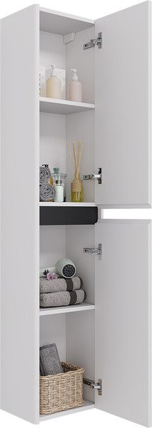 Изображение товара Шкаф-пенал для ванной Dreja Luxury 35см Универсальный / 99.2013 (белый матовый)