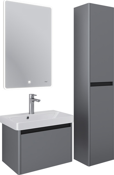 Изображение товара Шкаф-пенал для ванной Dreja Luxury 35см Универсальный / 99.2014 (серый базальт)
