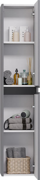 Изображение товара Шкаф-пенал для ванной Dreja Luxury 35см Универсальный / 99.2014 (серый базальт)