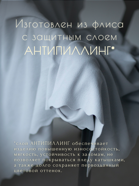 Изображение товара Плед Уютный плед Флисовый 150x200см (жемчужный серый)