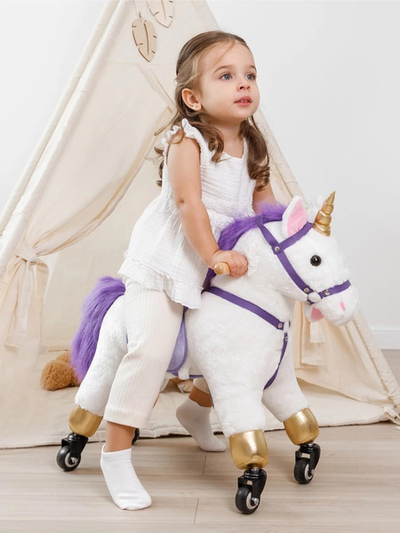 Изображение товара Каталка детская Amarobaby Funny Horse Лошадка / AMARO-28FH-BeFi (белый/фиолетовый)