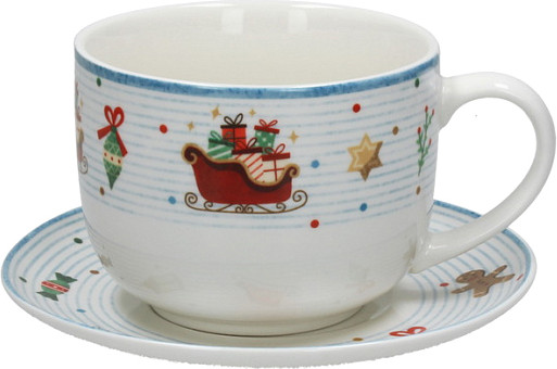 Изображение товара Чашка с блюдцем Andrea Fontebasso New Milk & Coffee Christmas Time. Санки / NL6856EM250
