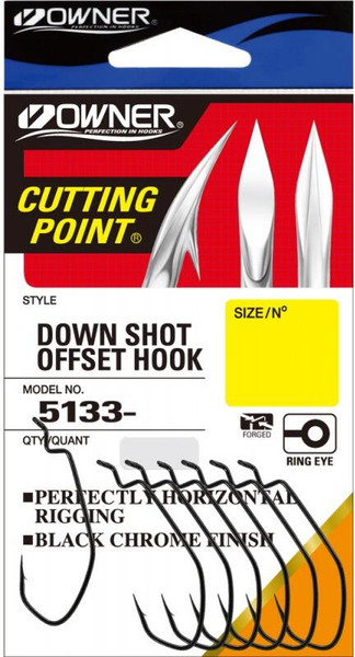 Изображение товара Набор крючков рыболовных Owner Down Shot Offset BC №1/0 / 5133-111