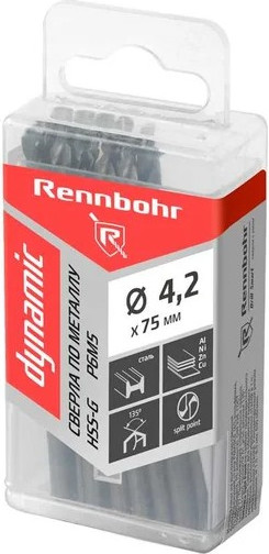 Изображение товара Набор сверл Rennbohr 4.2х75мм Dinamic P9M3 / 666042 (10шт)