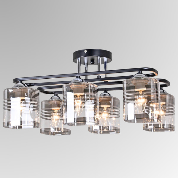 Изображение товара Люстра Aitin-Pro НПБ 02-6x60-101 / 70209/6 (черный/хром)