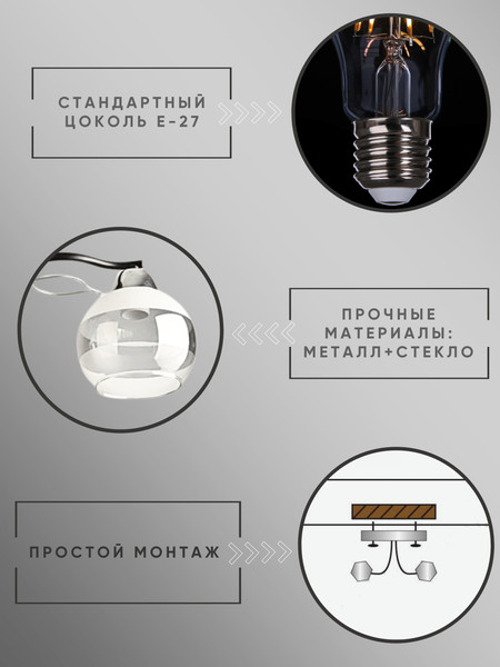 Изображение товара Потолочный светильник Aitin-Pro НПБ 02-2x60-101 / 8293/2 (черный/хром)