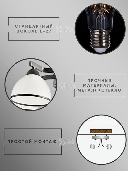 Изображение товара Люстра Aitin-Pro НПБ 02-5x60-101 / 8205/5 (черный)