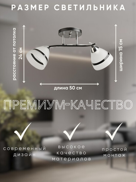 Изображение товара Потолочный светильник Aitin-Pro НПБ 02-2x60-101 / 8172/2 (черный/хром)