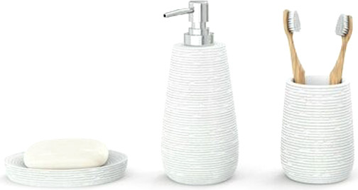 Изображение товара Набор аксессуаров для ванной FORA Bricks white (3 предмета)