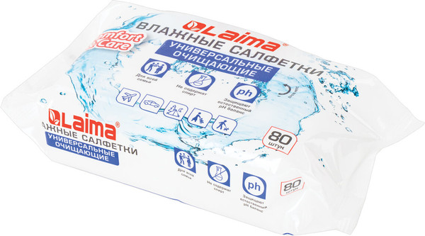Изображение товара Влажные салфетки Laima Универсальные / 128080 (80шт)