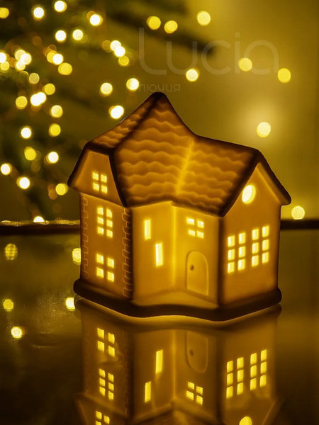 Изображение товара Ночник Лючия Фарфоровый Домик 02 / 185-02