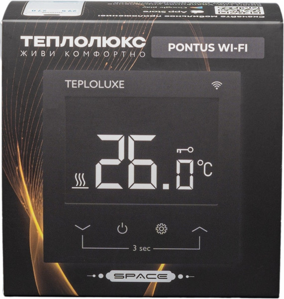 Изображение товара Терморегулятор для теплого пола Теплолюкс Pontus wi-fi Spase (черный)