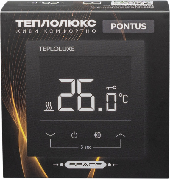 Изображение товара Терморегулятор для теплого пола Теплолюкс Pontus Spase (черный)