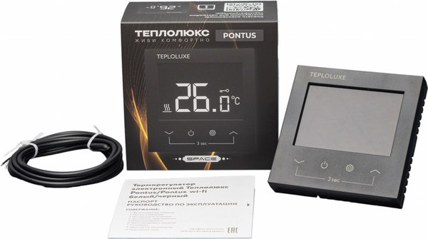 Изображение товара Терморегулятор для теплого пола Теплолюкс Pontus Spase (черный)