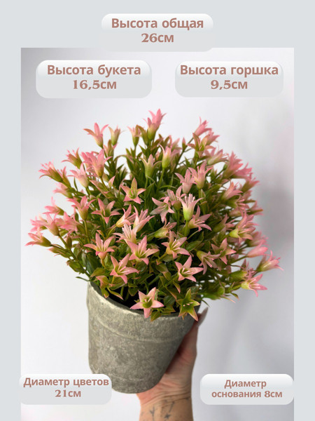 Изображение товара Искусственное растение Merry Bear Home Decor EGB5524002 (24см, розовый)