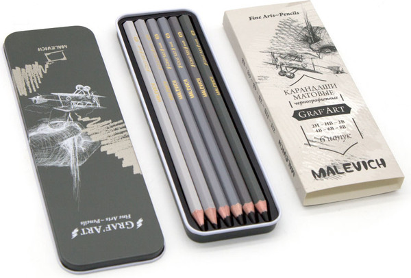 Изображение товара Набор простых карандашей Малевичъ GrafArt / 197303 (6шт)