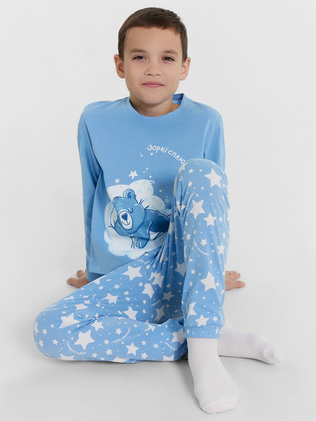 Изображение товара Пижама детская Mark Formelle 563323 (р.110-56-51, синий туман/звезды на синем)