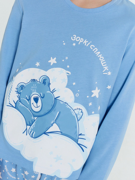 Изображение товара Пижама детская Mark Formelle 563323 (р.110-56-51, синий туман/звезды на синем)
