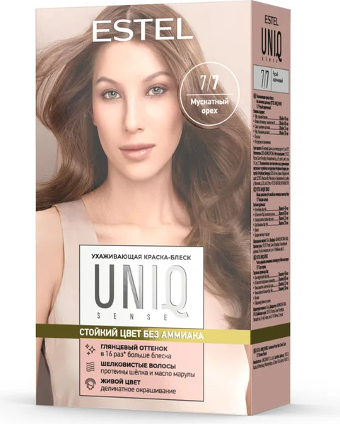 Изображение товара Крем-краска для волос Estel Uniq Sense 7/7 (165мл, русый коричневый)