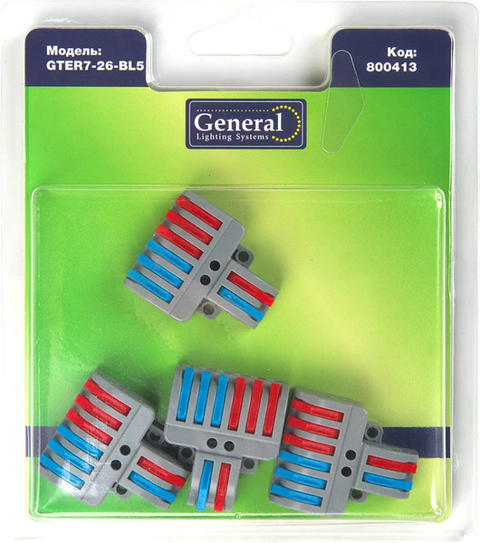 Изображение товара Набор клемм General Lighting GTER7-26-BL5 / 800413 (5шт)