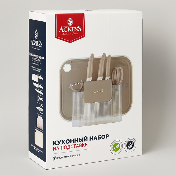 Изображение товара Набор кухонных приборов Agness 671-030 (серый)