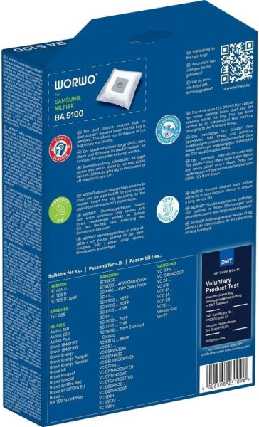 Изображение товара Комплект пылесборников для пылесоса Worwo Samsung / BA5100