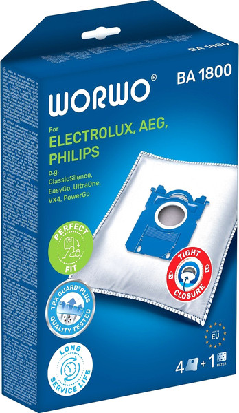 Изображение товара Комплект пылесборников для пылесоса Worwo Philips, Electrolux / BA1800