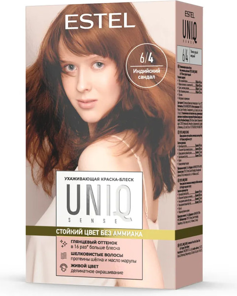 Изображение товара Крем-краска для волос Estel Uniq Sense 6/4 (165мл, темно-русый медный)