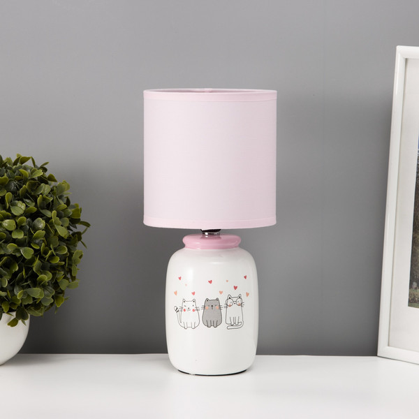 Изображение товара Прикроватная лампа Risalux Кошечка 10392942 (белый/розовый)