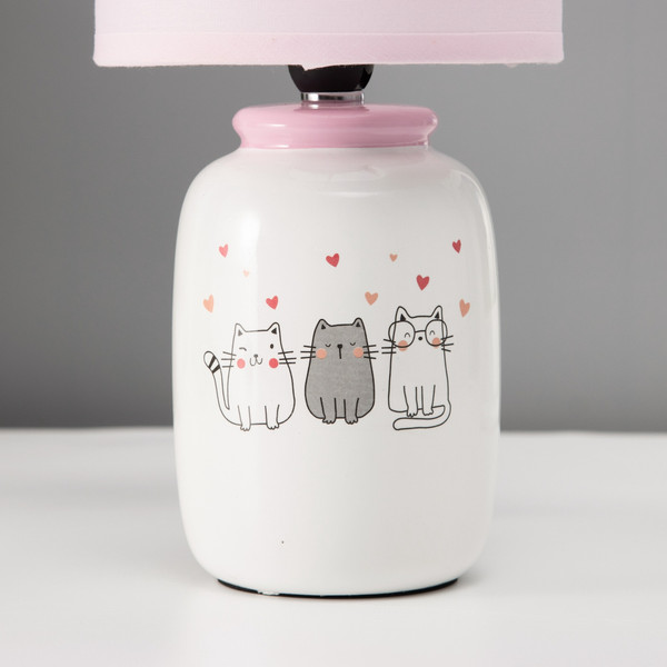 Изображение товара Прикроватная лампа Risalux Кошечка 10392942 (белый/розовый)