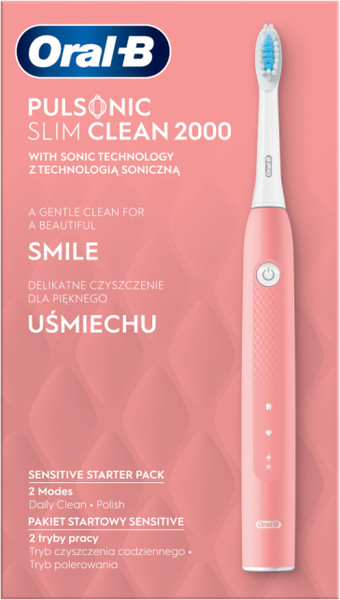 Изображение товара Электрическая зубная щетка Oral-B Pulsonic Slim Clean 2000 (розовый)
