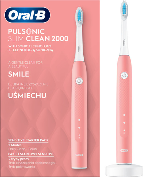 Изображение товара Электрическая зубная щетка Oral-B Pulsonic Slim Clean 2000 (розовый)