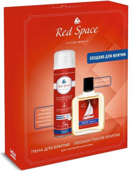 Изображение товара Набор косметики для бритья Delta Parfum Red Space Пена для бритья 200мл+Лосьон после бритья 100мл