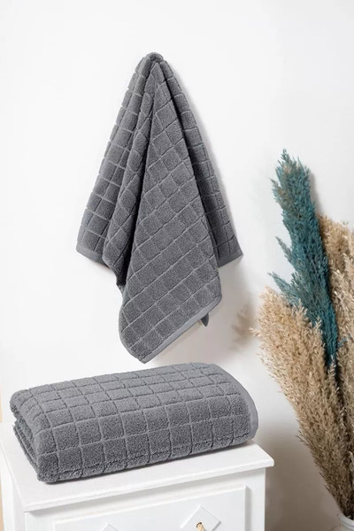 Изображение товара Полотенце Arya Quatro 50x90 / 8680943251596 (антрацит)