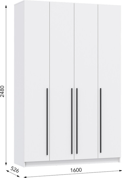 Изображение товара Шкаф Олмеко Брандо 4-х дверный 67.09 (белый)