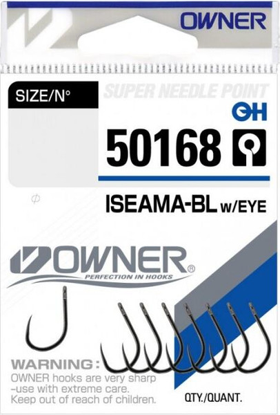 Изображение товара Набор крючков рыболовных Owner Iseama BL w/eye BC №1 / 50168-01 (4шт)
