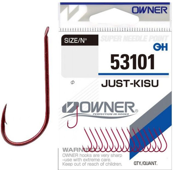 Изображение товара Набор крючков рыболовных Owner Just Kisu Red №10 / 53101-10 (15шт)