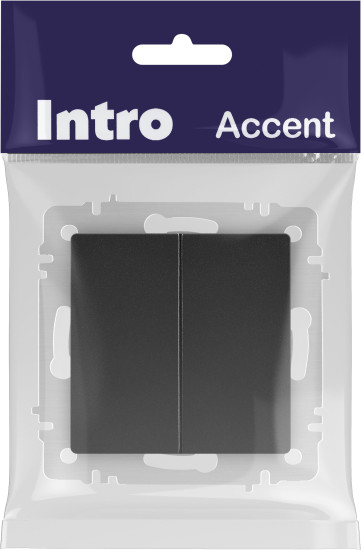 Изображение товара Выключатель INTRO Accent 6-107-05 / Б0063564 (антрацит)