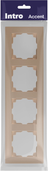 Изображение товара Рамка для выключателей и розеток INTRO Accent 6-504-04 / Б0063766 (шампань)