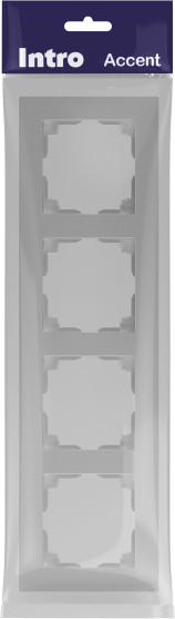 Изображение товара Рамка для выключателей и розеток INTRO Accent 6-504-03 / Б0063763 (алюминий)