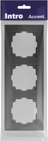 Изображение товара Рамка для выключателей и розеток INTRO Accent 6-503-07 / Б0063791 (графит)
