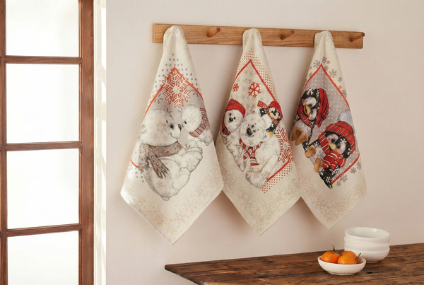 Изображение товара Набор полотенец Pole Kvetak (Беларускі лён) 47x60 20С189-ШР+К/фкор (338 Север-3/сорт 1)