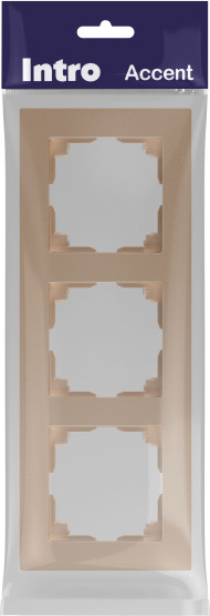 Изображение товара Рамка для выключателей и розеток INTRO Accent 6-503-04 / Б0063785 (шампань)
