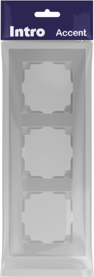 Изображение товара Рамка для выключателей и розеток INTRO Accent 6-503-03 / Б0063782 (алюминий)