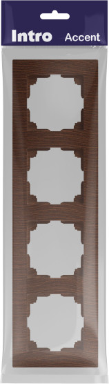 Изображение товара Рамка для выключателей и розеток INTRO Accent 6-504-10 / Б0063715 (венге)
