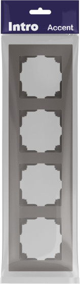 Изображение товара Рамка для выключателей и розеток INTRO Accent 6-504-09 / Б0063712 (титан)