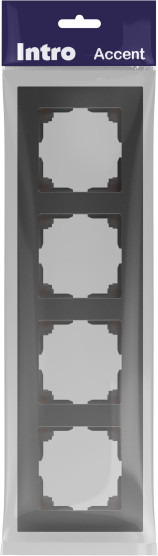 Изображение товара Рамка для выключателей и розеток INTRO Accent 6-504-07 / Б0063718 (графит)